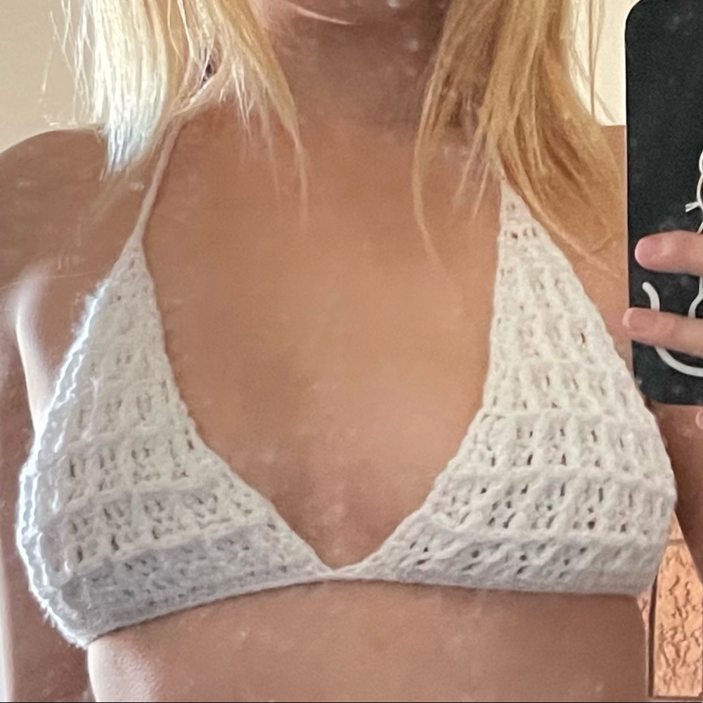 Waffle Pattern Crotchet Bikini Top